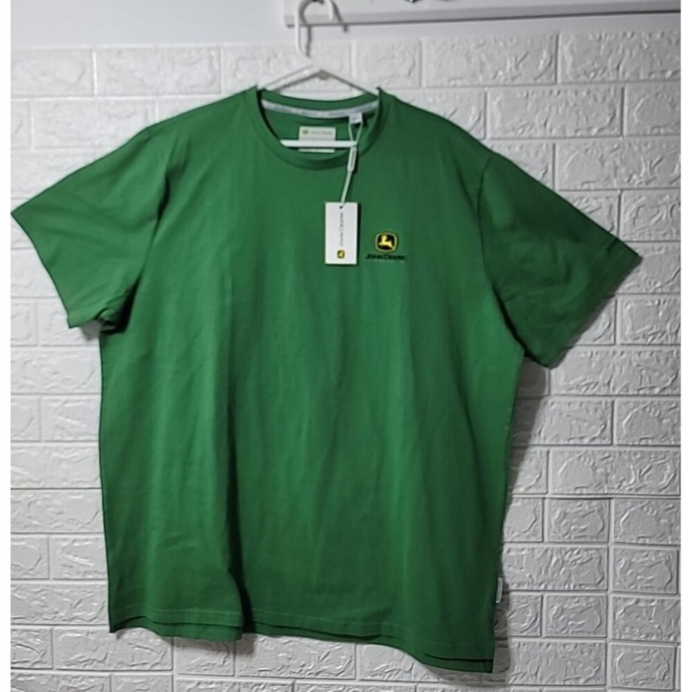 John Deere Logo Tee T-Shirt JD Cotton Men's  -  SIZE  XXL - COLOR GREEN